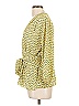 Max Studio 100% Polyester Floral Yellow 3/4 Sleeve Blouse Size L (estimated) - photo 5