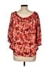 MELLODAY Red 3/4 Sleeve Blouse Size L - photo 2