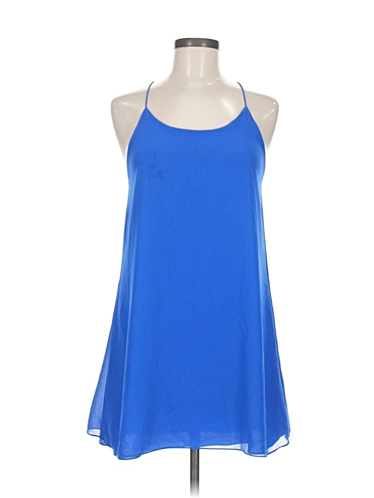 Pre-owned Naked Zebra Sleeveless Top Blue Halter Neckline Tops