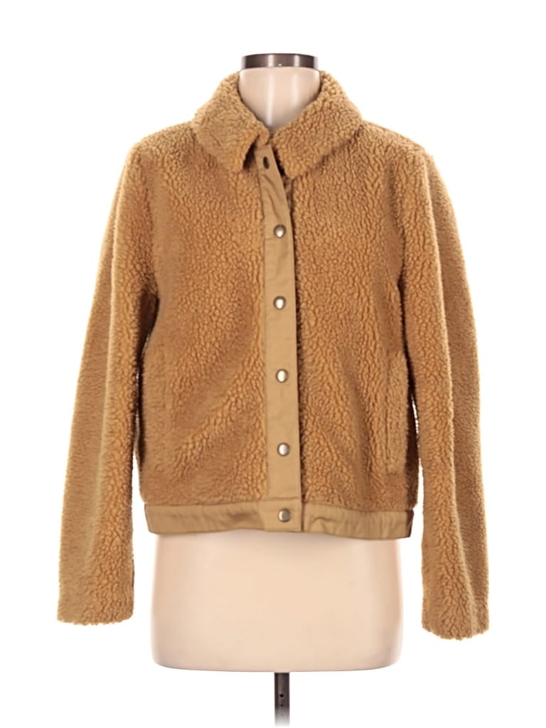 Pre-owned Madewell Faux Fur Jacket In Brown