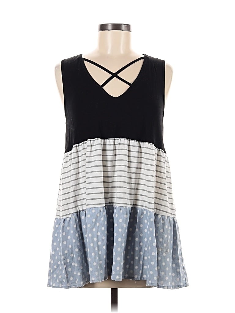 Pre-owned Doe & Rae Sleeveless Blouse In Blue