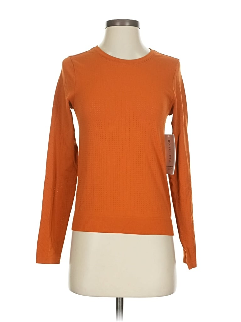Pre-owned Athleta Long Sleeve T-shirt In Orange