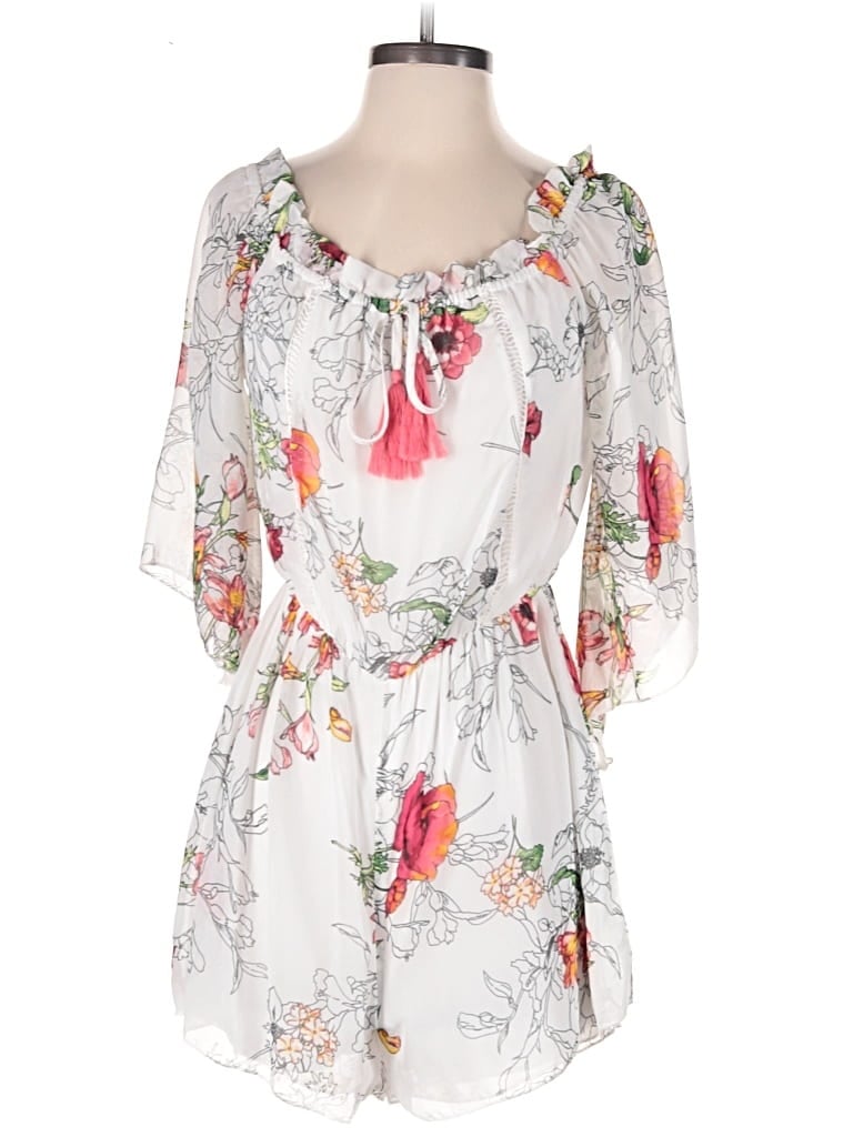 Bailey Blue Romper In White