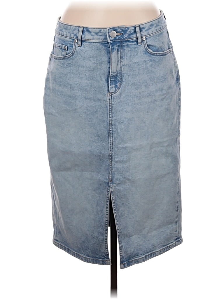 Ann Taylor Loft Denim Skirt In Blue