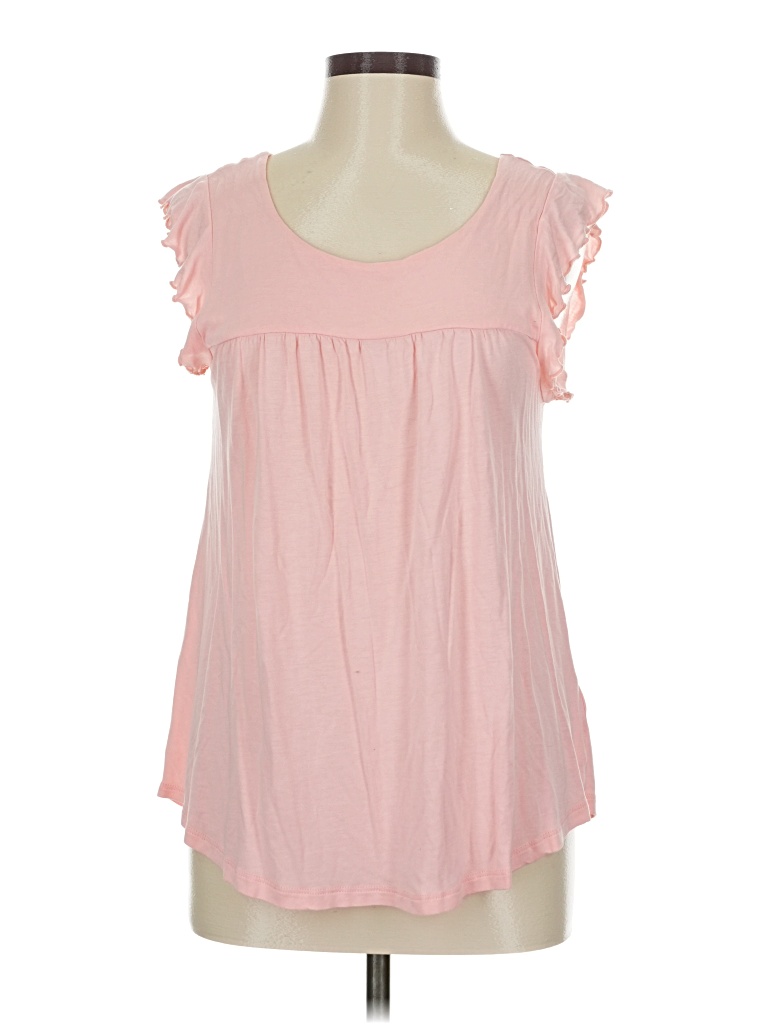 Pre-owned Lascana Short Sleeve Top Pink Sweetheart Neckline Tops