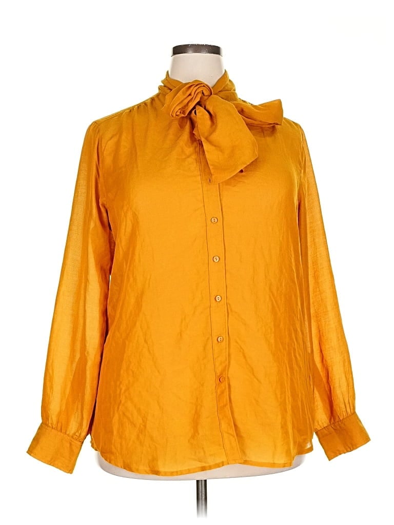 Pre-owned Gap Long Sleeve Blouse In Yellow