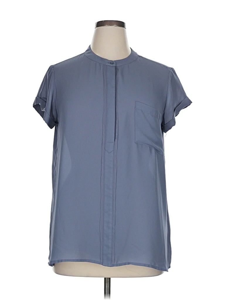 Pre-owned Simply Vera Vera Wang Short Sleeve Blouse In Gray