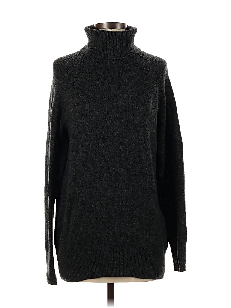 Pre-owned H&m Long Sleeve Top Black Turtleneck Tops
