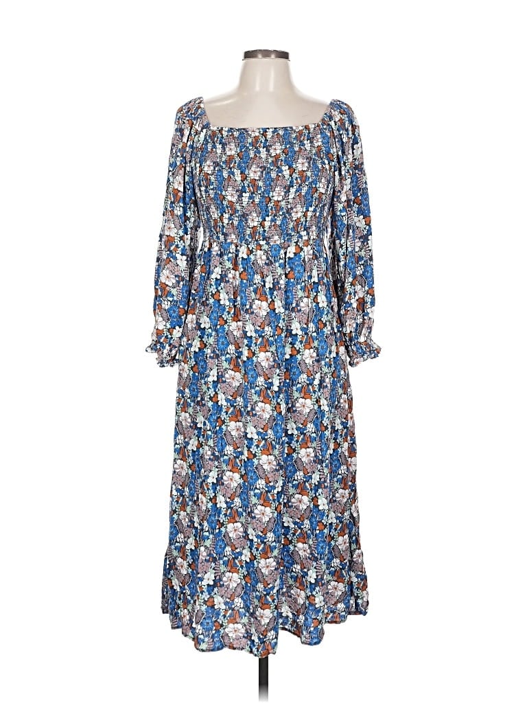 Pre-owned A.n.a. A New Approach Casual Dress In Blue