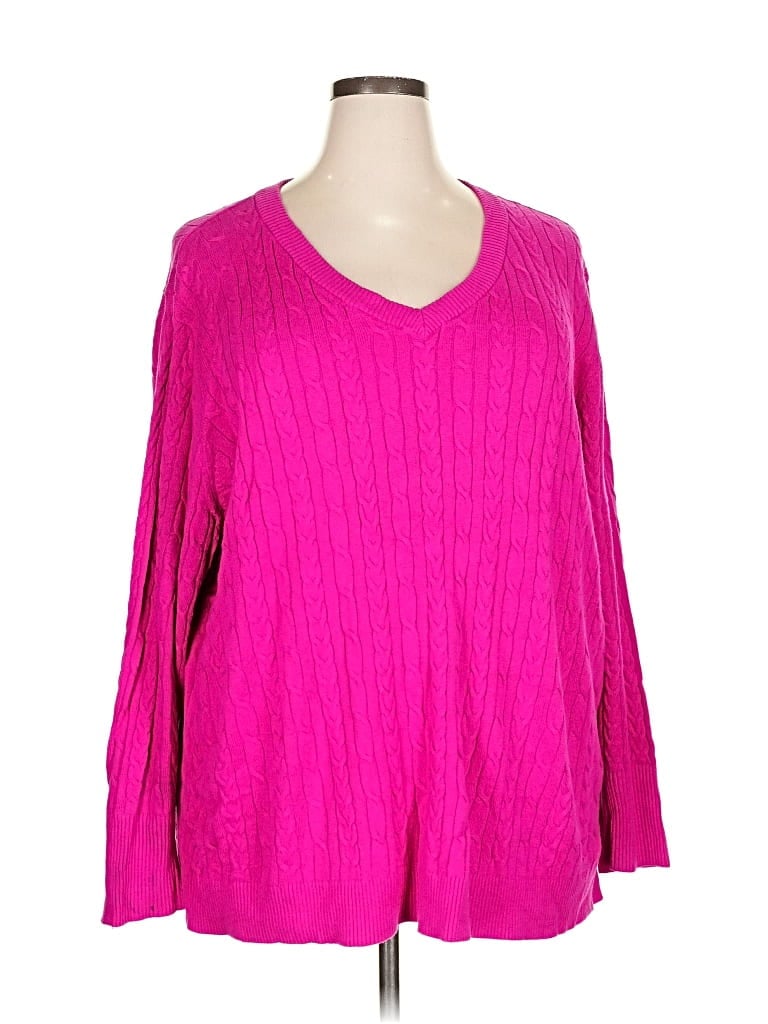 Pre-owned Ava & Viv Pullover Sweater In Pink