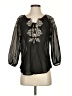 American Eagle Outfitters 100% Polyester Black 3/4 Sleeve Blouse Size XS - photo 1