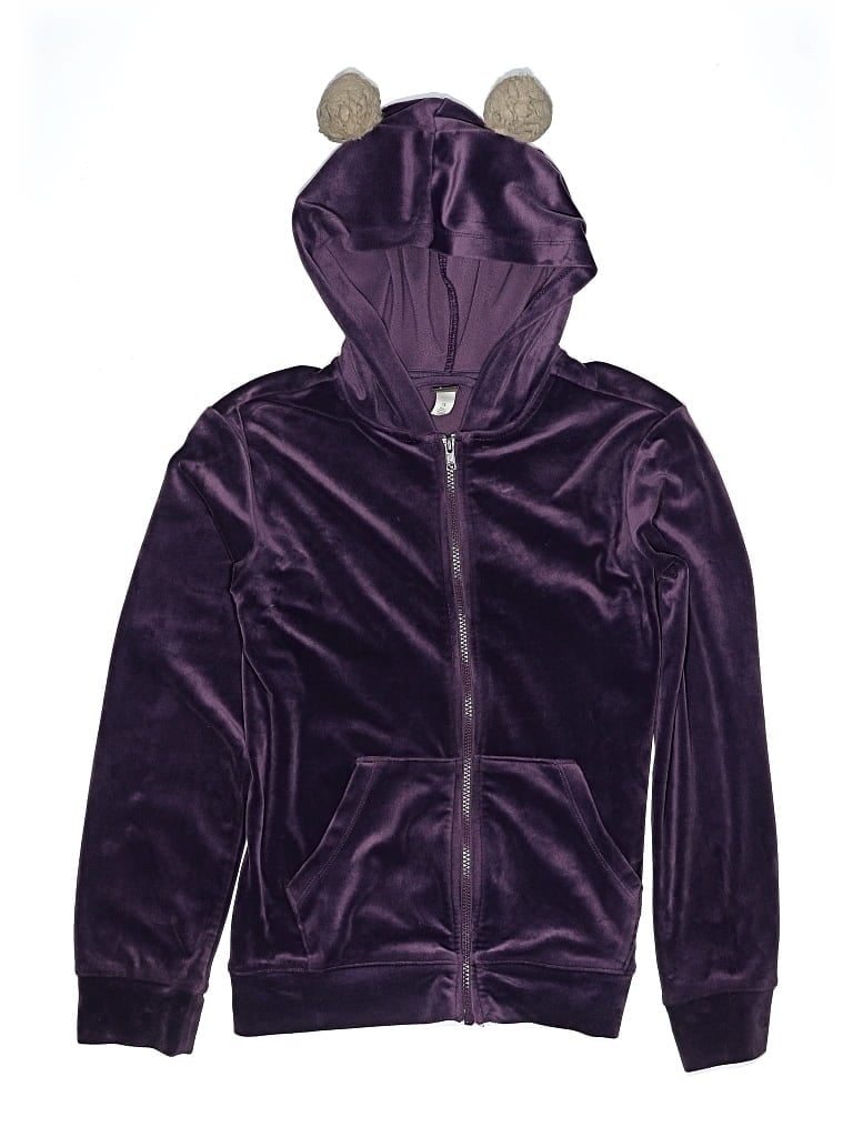 Pre-owned Tea Kids' Zip Up Hoodie In Purple