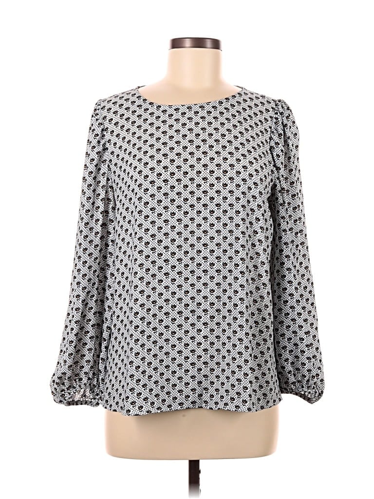 Pre-owned Ann Taylor Loft Long Sleeve Blouse In Gray