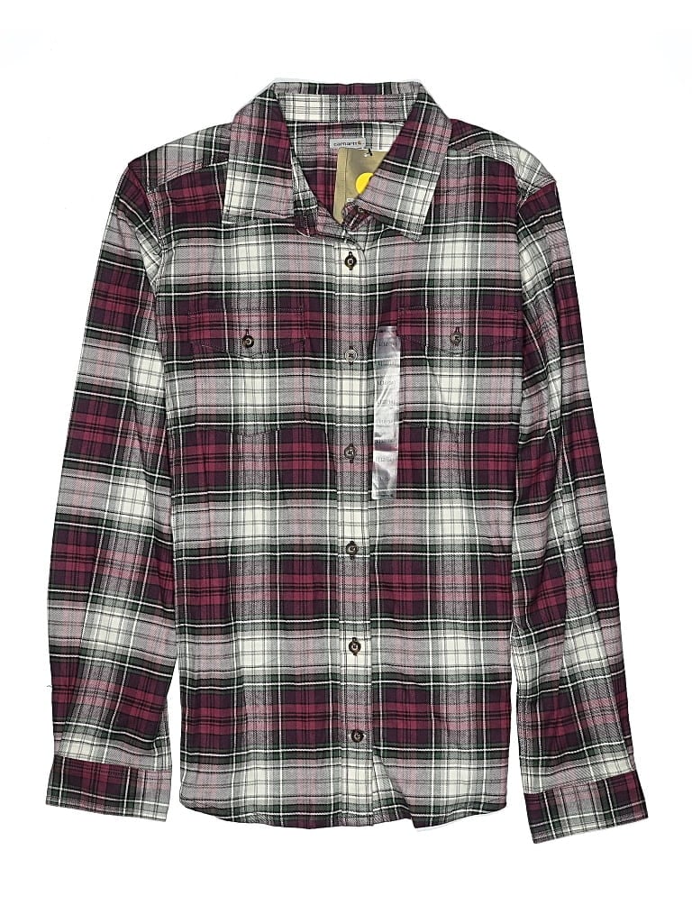 Carhartt Kids' Long Sleeve Button Down Shirt In Brown