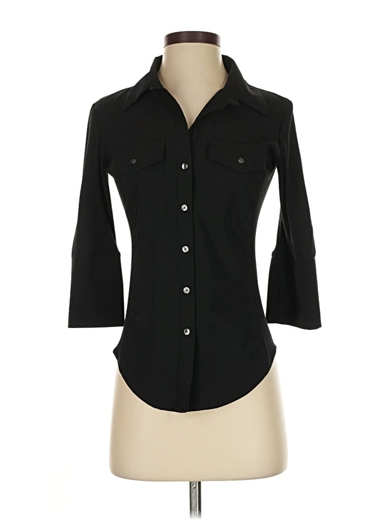 Pre-owned Lucy 3/4 Sleeve Blouse In Black