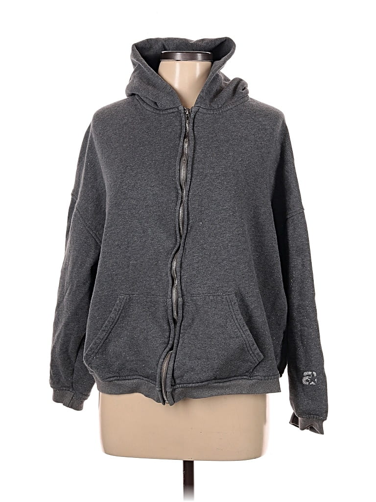 Pre-owned Alexander Wang Zip Up Hoodie In Gray