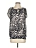 Dex 100% Polyester Animal Print Silver Short Sleeve Blouse Size S - photo 1