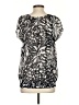 Dex 100% Polyester Animal Print Silver Short Sleeve Blouse Size S - photo 2