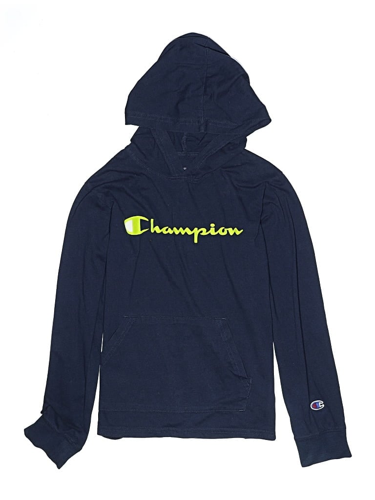 Pre-owned Champion Kids' Pullover Hoodie In Blue
