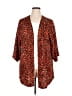 Evri 100% Polyester Animal Print Orange Kimono Size 0X - photo 1