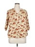 Torrid 100% Rayon Floral Ivory 3/4 Sleeve Blouse Size 1X Plus (1) - photo 1