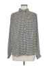 H&M 100% Polyester Polka Dots Silver Long Sleeve Blouse Size M - photo 1