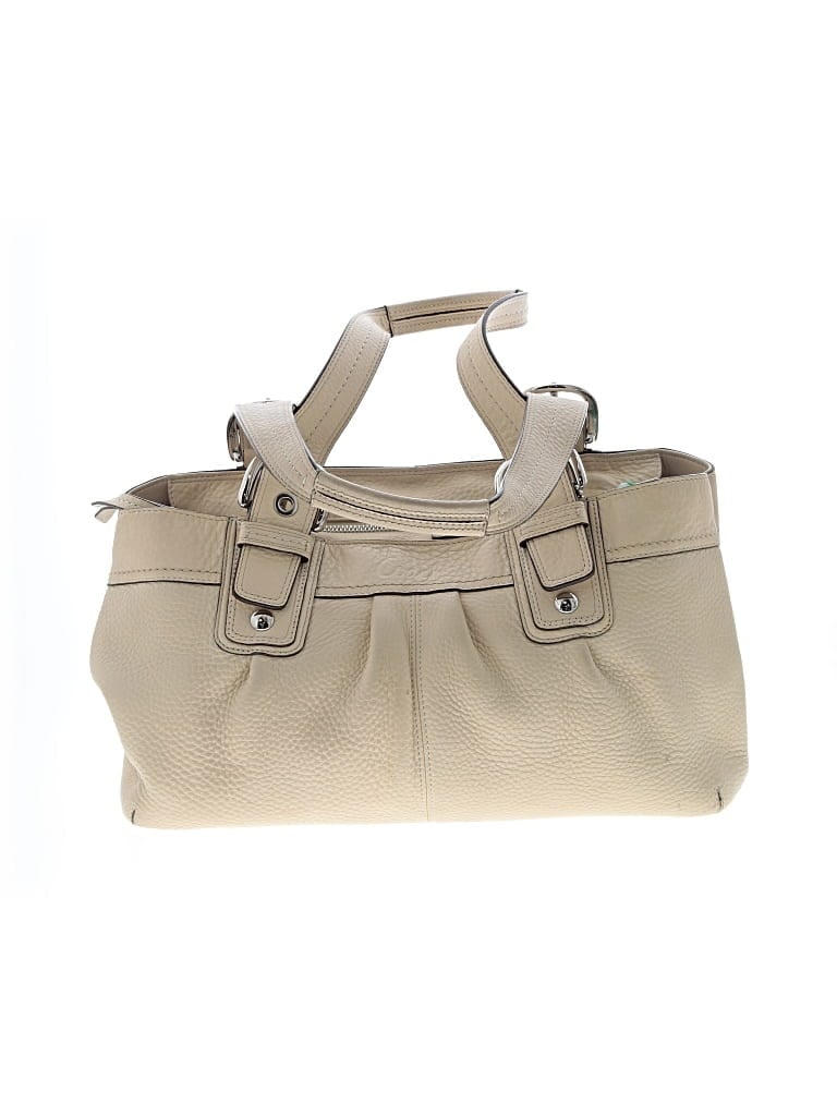 Pre-owned Coach Factory Leather Shoulder Bag In White