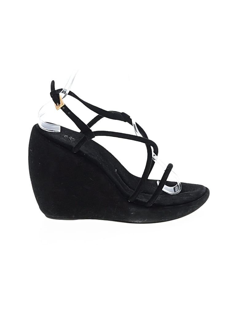 Pre-owned Prada Wedges In Black