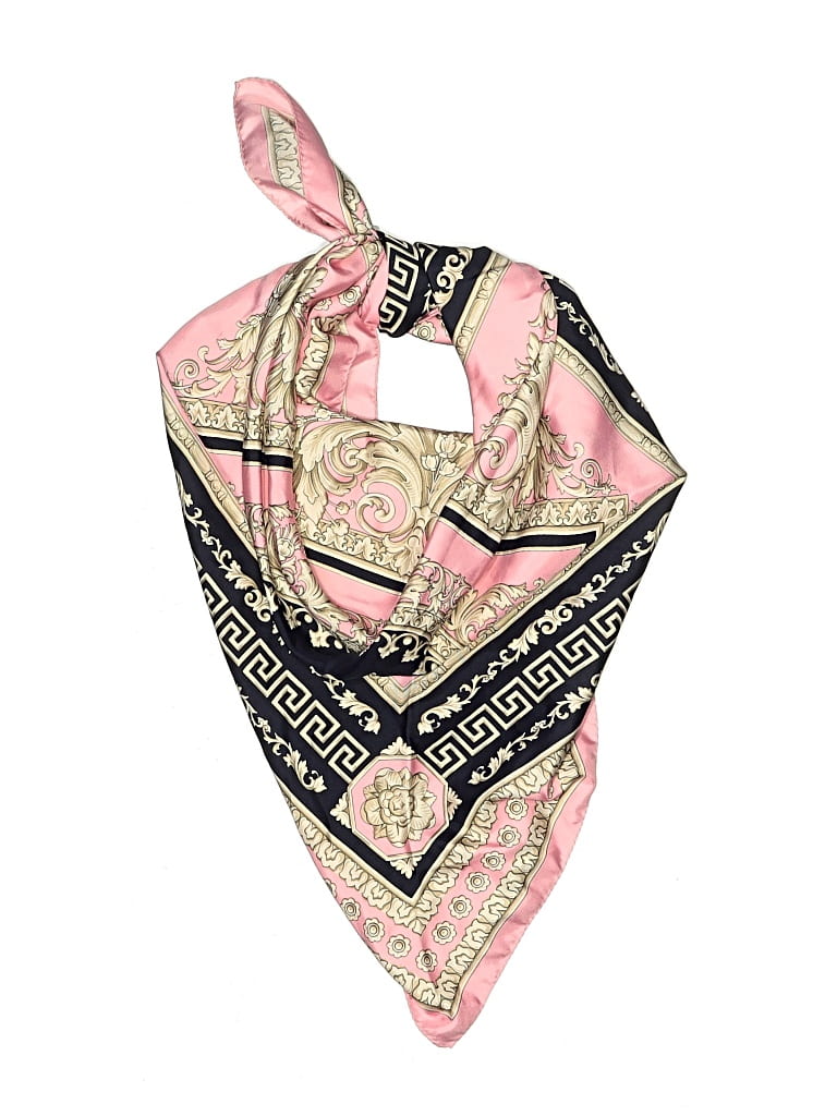 Pre-owned Versace Silk Scarf In Pink