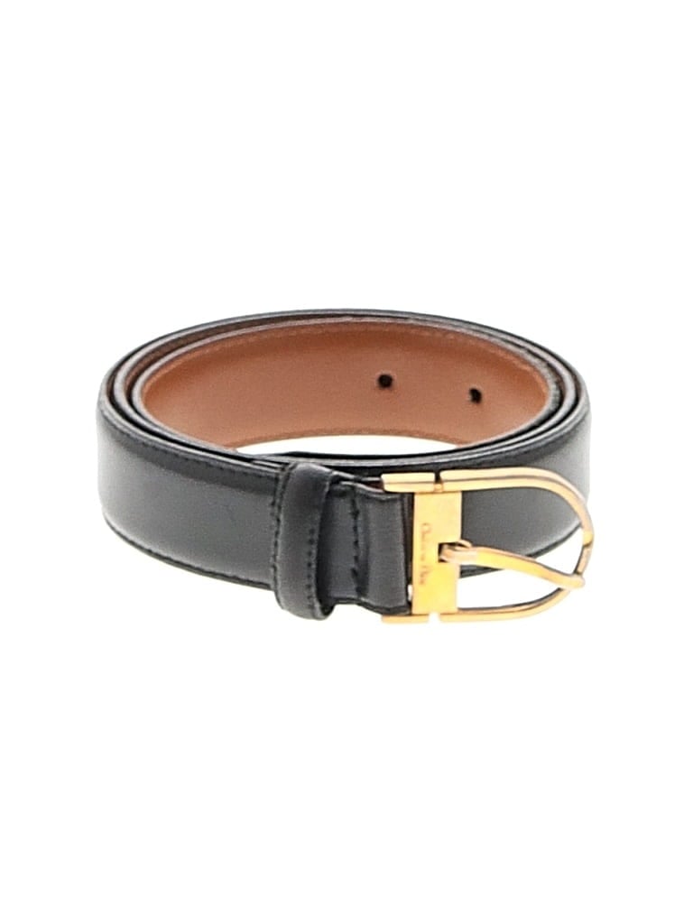 Pre-owned Dior Leather Belt In Black