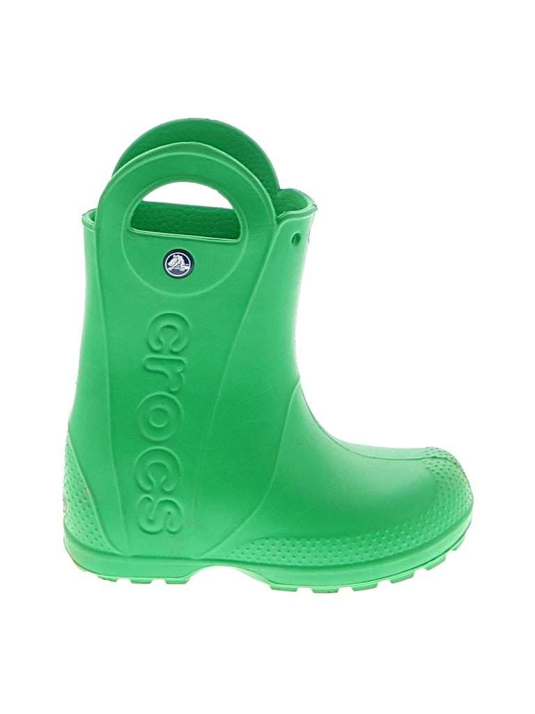 Pre-owned Crocs Kids' Rain Boots In Green