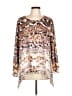 Unbranded Animal Print Brown Long Sleeve Blouse Size L - photo 1