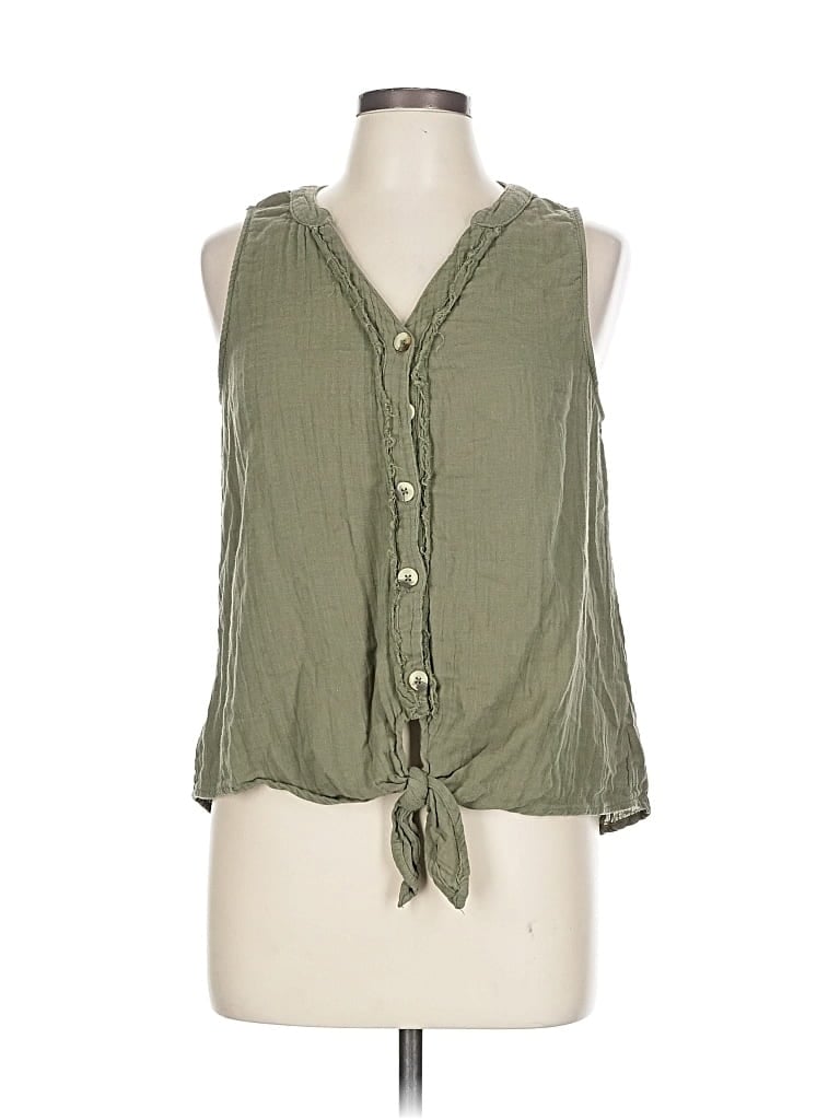 Pre-owned French Laundry Sleeveless Blouse In Green