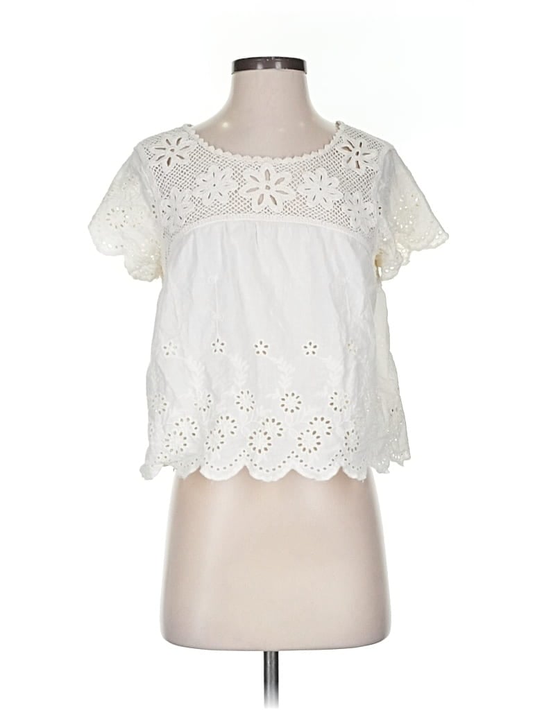 Pre-owned Nicole Miller Short Sleeve T-shirt In White