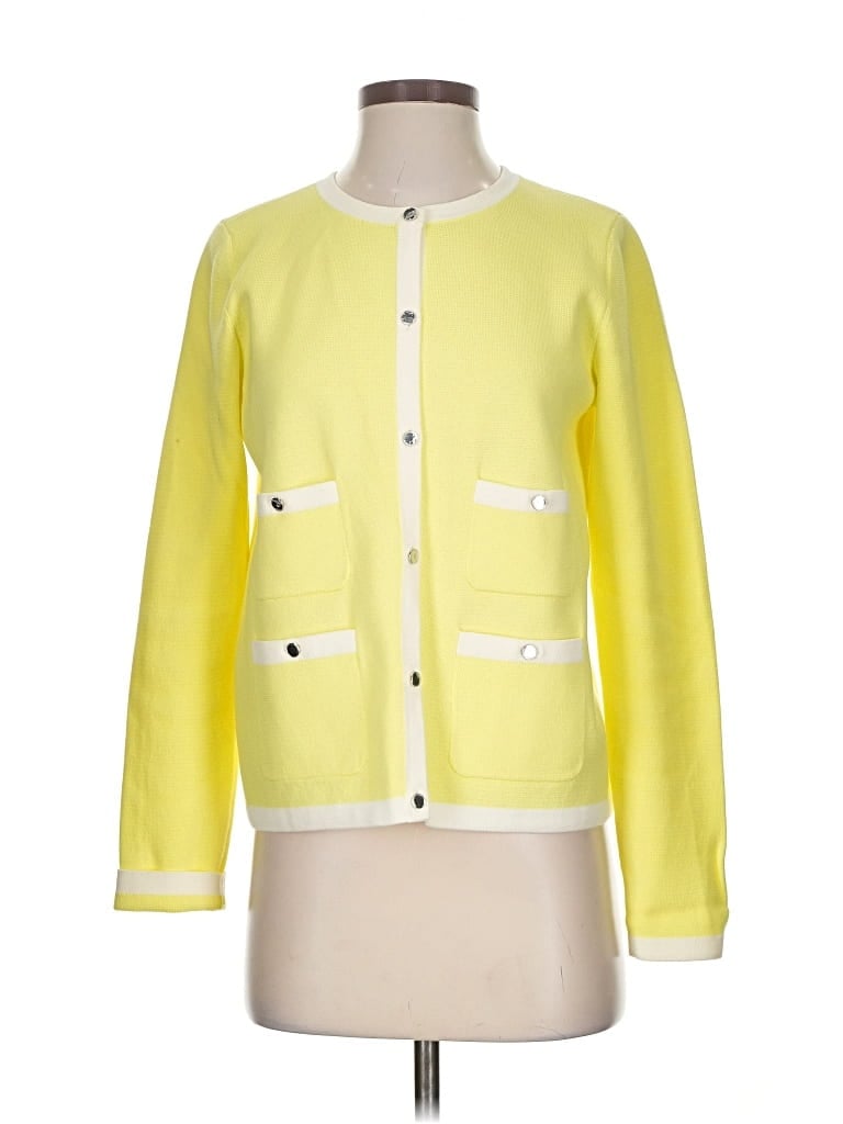 Pre-owned Talbots Cardigan Sweater In Yellow