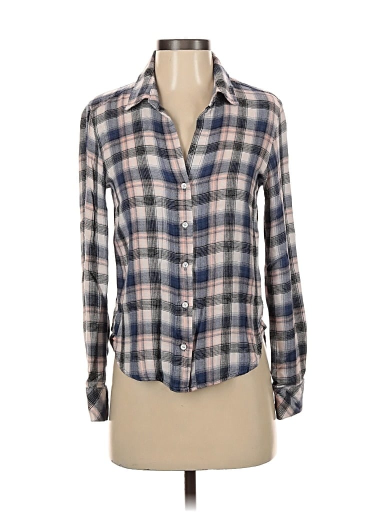 Pre-owned Bella Dahl Long Sleeve Button Down Shirt In Blue