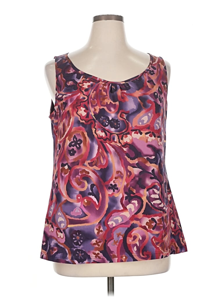 Pre-owned Coldwater Creek Sleeveless Blouse In Purple