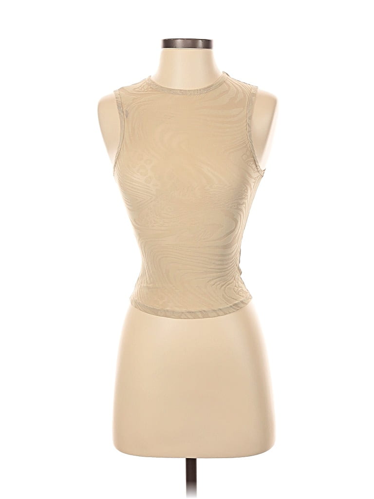 Pre-owned I.am.gia Sleeveless Top Tan Halter Neckline Tops In Brown