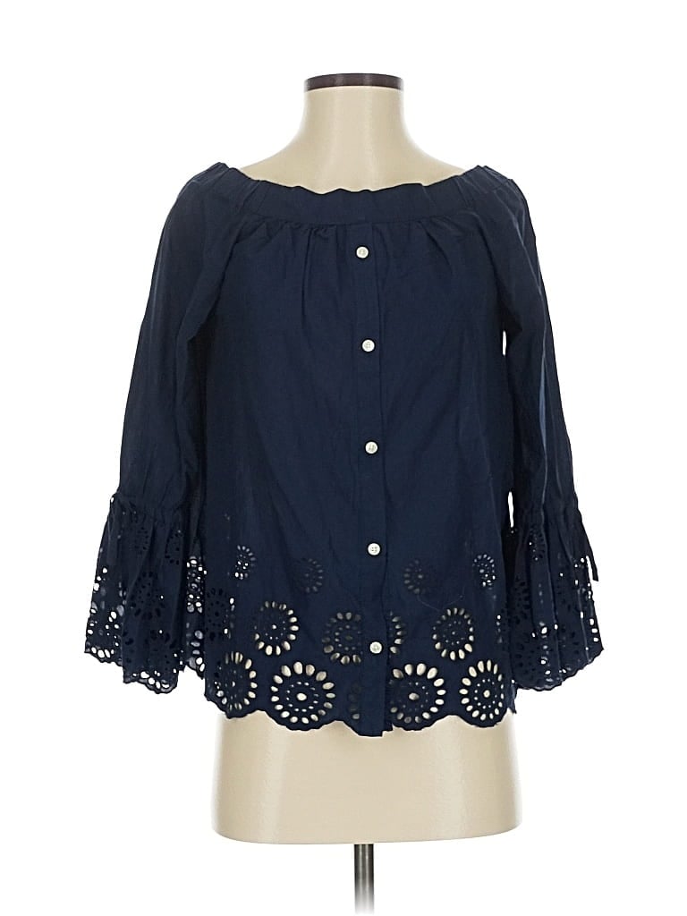 Pre-owned Isabella Sinclair 3/4 Sleeve Blouse In Blue