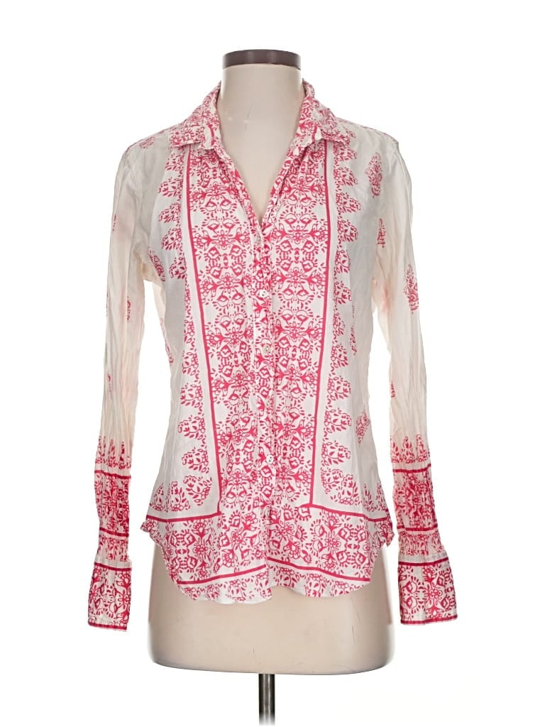Pre-owned Cino Long Sleeve Blouse In Pink