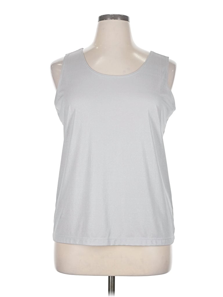 Pre-owned Travelers By Chico's Sleeveless Top Gray Scoop Neck Tops