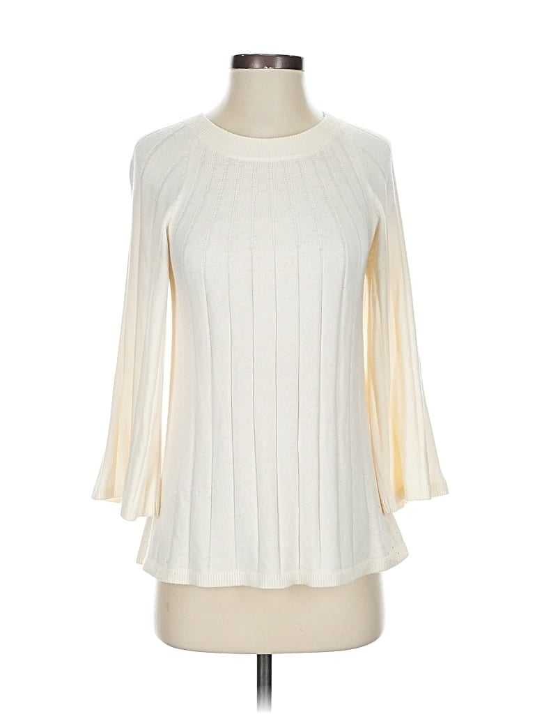 Pre-owned Ann Taylor Loft Pullover Sweater In White