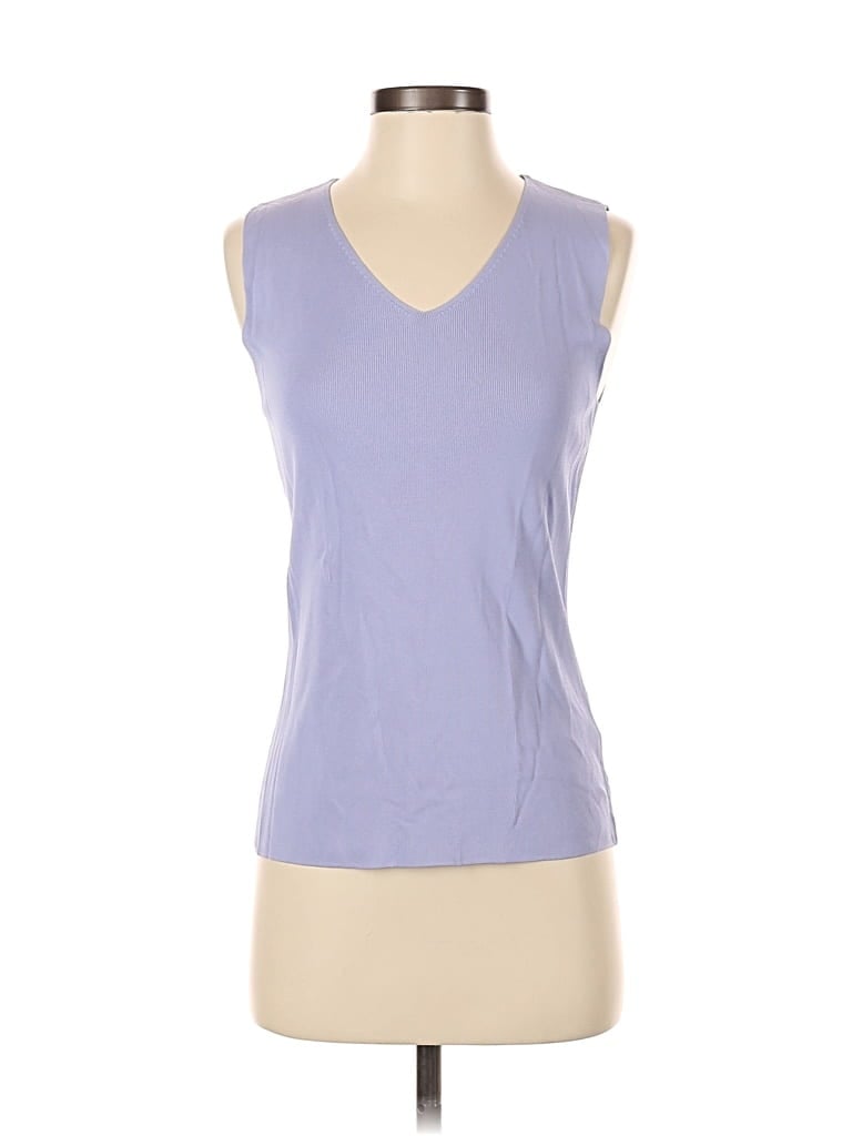 Pre-owned Carolyn Taylor Sleeveless Top Purple V Neck Tops