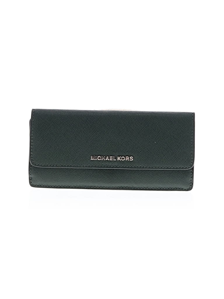 Pre-owned Michael Michael Kors Leather Wallet In Green