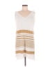 Unbranded 100% Polyester Stripes Ivory Casual Dress Size M - photo 1