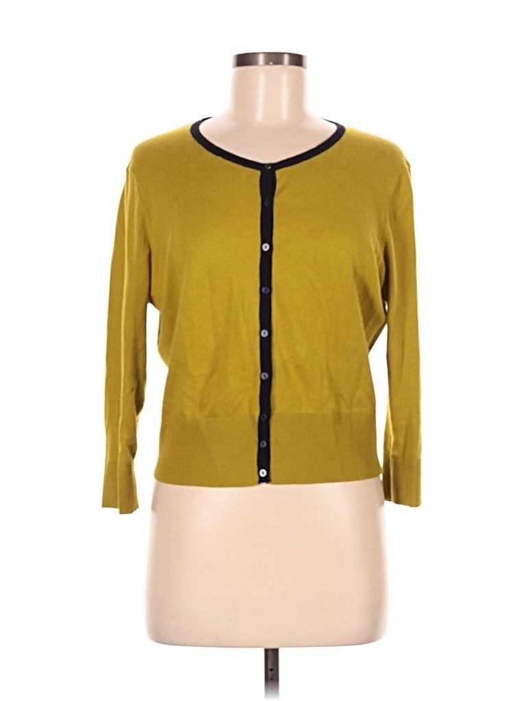 Pre-owned Hobbs London Cardigan Sweater In Yellow