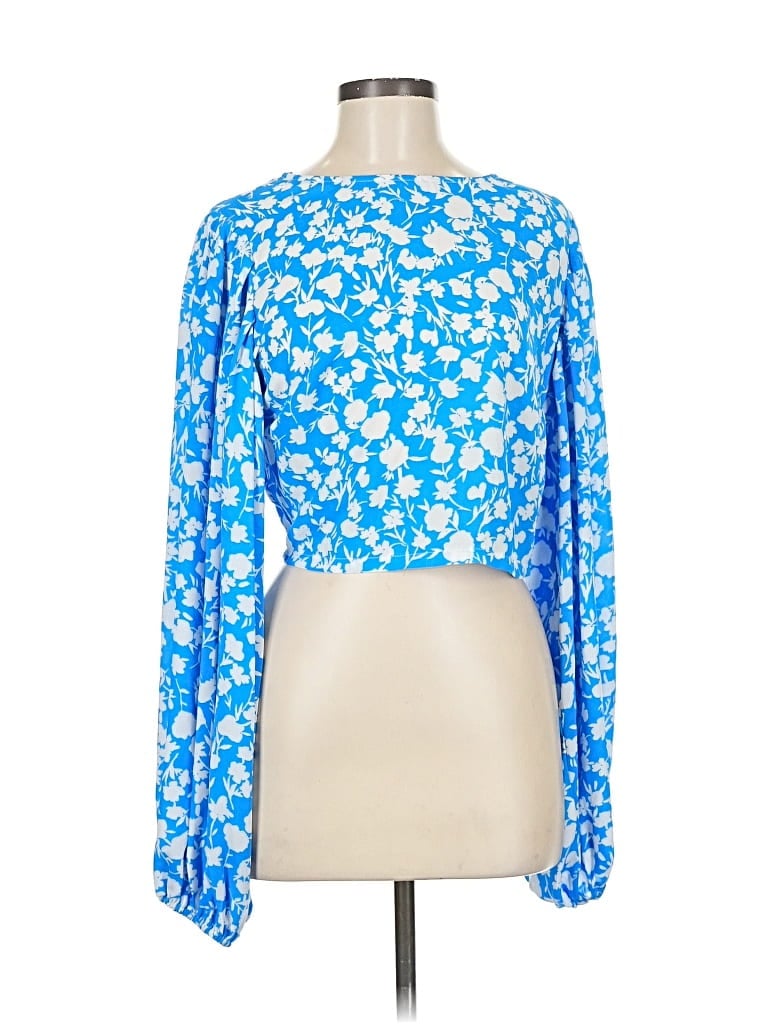 Pre-owned Sugar Lips Long Sleeve Blouse In Blue
