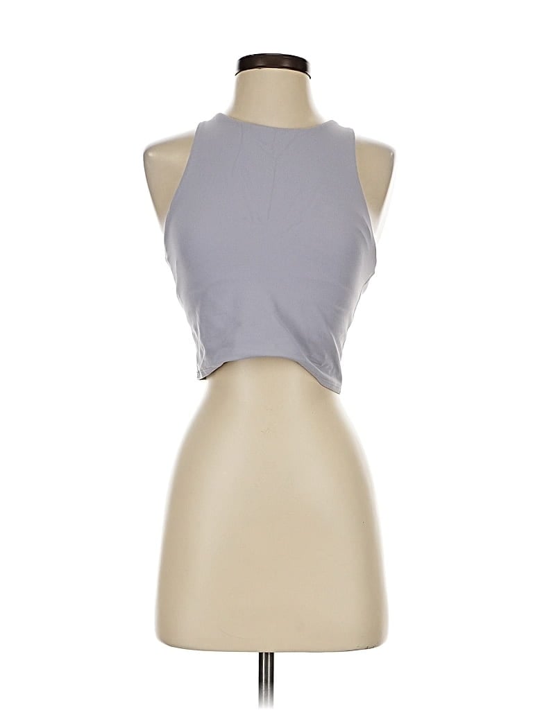 Pre-owned Athleta Tank Top Gray Halter Neckline Tops