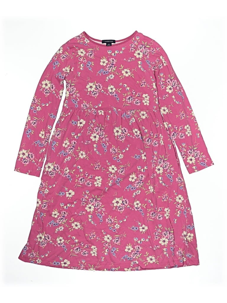 Pre-owned Lands' End Kids' Dress In Pink