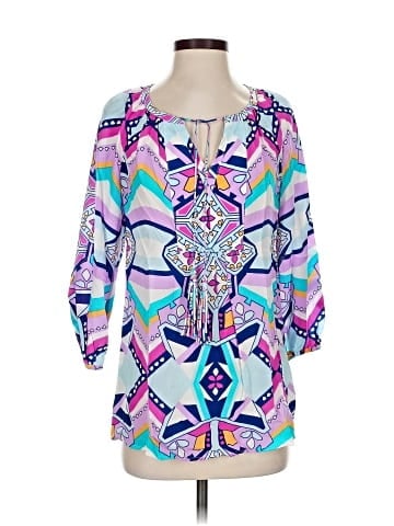 Annie Griffin 3/4 Sleeve Silk Top (view 1)